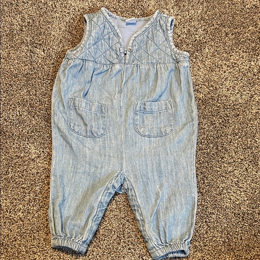 Old Navy Light Blue Quilted Kids Denim Overalls